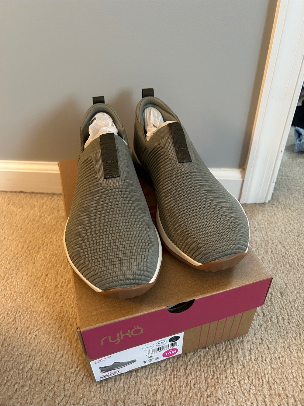 Ryka Women’s Slip-On Sneakers — Olive